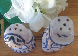 Vintage Polish Pottery Couple Salt & Pepper Set