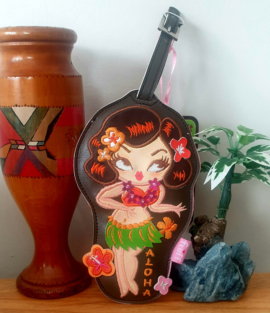 Aloha Hula Dame Luggage Tag