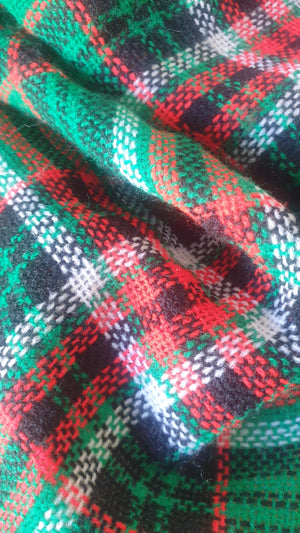 Vintage Green Red Tartan Plaid Scarf