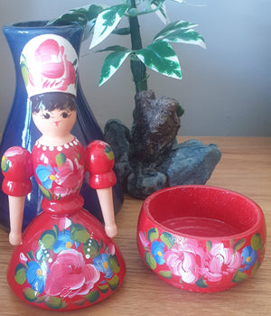 Vintage Hand Painted Hungarian Wooden Doll