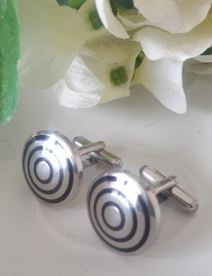 Silver & Black Target Cufflinks