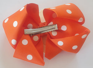 White Rabbit in Orange - Bow Hair Clip