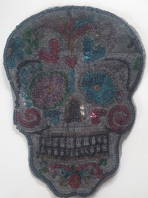 Sequin Patch - Sugar Skull 26 x 20cm