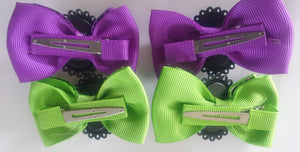 Sugar Skull - Bow Hair Clips Pair