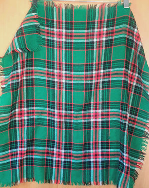 Vintage Green Red Tartan Plaid Scarf