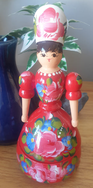 Vintage Hand Painted Hungarian Wooden Doll