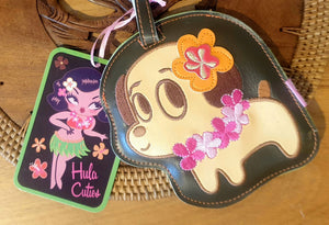 Hula Puppy Luggage Tag