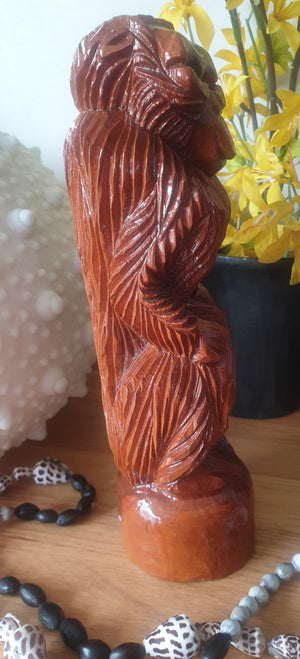 Vintage 1970s Tonga Carved Wooden Monkey