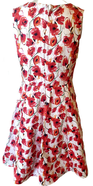 Beautiful Red Poppies Fit & Flare Dress (Small/10)