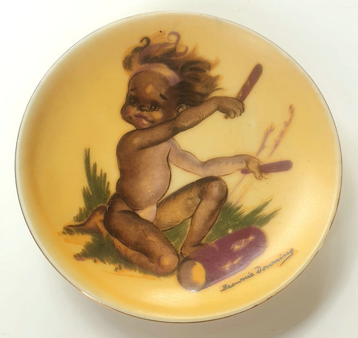 1950s Vintage Brownie Downing Australia Plate - Drummer Child