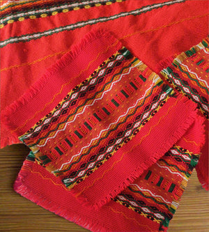 Vintage Red Woven Ethnic Tableware Textiles