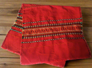 Vintage Red Woven Ethnic Tableware Textiles