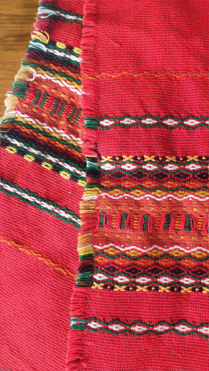 Vintage Red Woven Ethnic Tableware Textiles