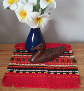 Vintage Red Woven Ethnic Tableware Textiles