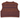 A sleeveless knit vest shown from the back, featuring horizontal stripes in rust brown and dark plum purple with ribbed trim.
