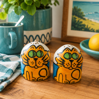 Vintage Kevin Kilsby NZ Cat Salt & Pepper Shakers