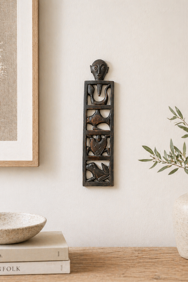 Pacific Island Carved Wooden Wall Panel