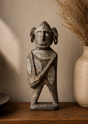 Vintage Moroccan Hand-Carved Stone Figure
