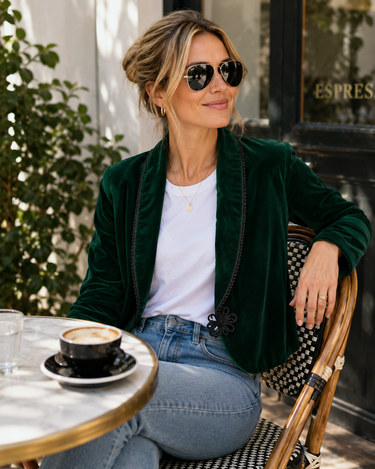 Vintage Saisa USA Green Velvet Jacket S/M (80s-90s)