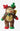 Plush bear toy dressed as a reindeer on a white surface