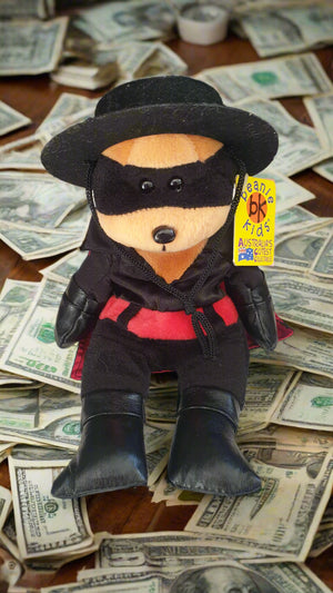BK Beanie Kids Bear - Shadow El Bandito Bear (2005) vintage toys collectables nz planet retro