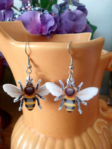 Bee Acrylic Hook Earrings