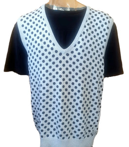 Ben Sherman Silver Polka Dots Vest (XL) Vintage Clothing Planet Retro NZ