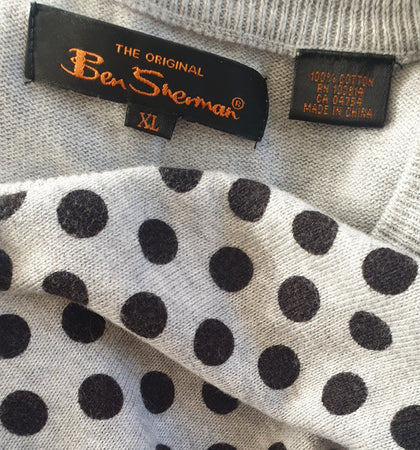Ben Sherman Silver Polka Dots Vest (XL) Vintage Clothing Planet Retro NZ 5