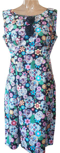 Black Sugar Skulls Julie Dress - Planet Retro Original (Sm)
