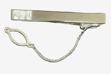 Bling Tie Clip / Bar with Chain Planet Retro NZ