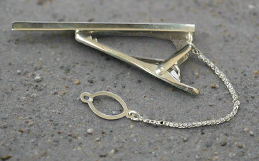 Bling Tie Clip / Bar with Chain Planet Retro NZ