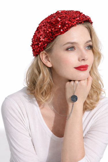 Red Sequin Beret