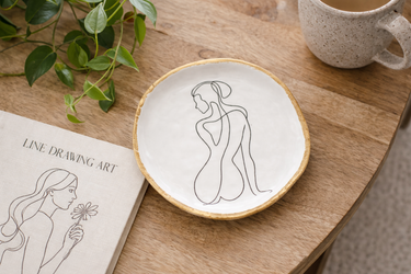 Minimalist Line Art Ceramic Dish