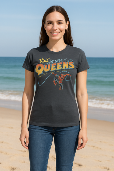 Spider-man Queens Grey Ladies T-Shirt (Medium)