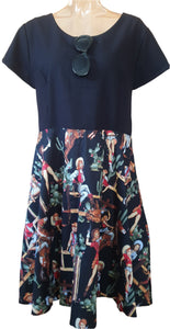 Cowboy Black Top Audrey Dress - Planet Retro Original (Large) planet retro nz