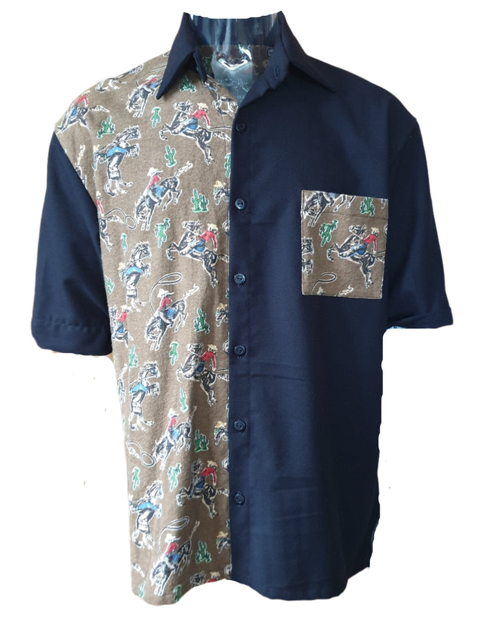 SALE Cowboys Rodeo Men's Shirt - Planet Retro Original (Medium)