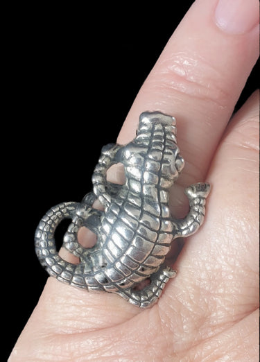 Crocodile Metal Unisex Ring New Vintage Jewelry NZ Planet Retro NZ 2