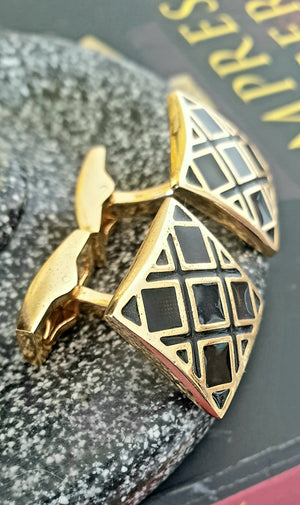 Gold Grid Cufflinks