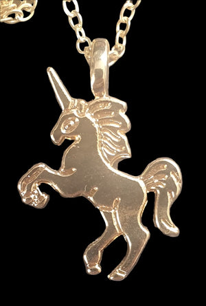 Gold Tone Tiny Unicorn Necklace New Vintage Jewellery Planet Retro NZ 2