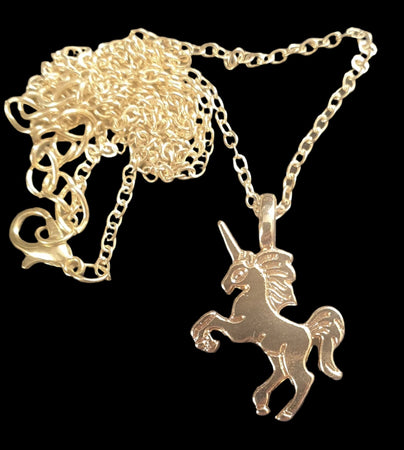 Gold Tone Tiny Unicorn Necklace New Vintage Jewellery Planet Retro NZ