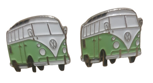 Green VW Combi Vans Cufflinks Vintage Planet Retro NZ