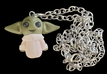 Grogu / The Child Star Wars Polymer Clay Necklace New Vintage Jewellery Planet Retro NZ 2