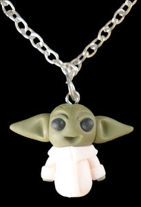 Grogu / The Child Star Wars Polymer Clay Necklace New Vintage Jewellery Planet Retro NZ