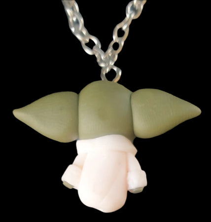 Grogu / The Child Star Wars Polymer Clay Necklace New Vintage Jewellery Planet Retro NZ 3