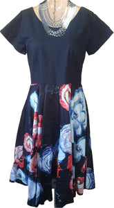 Huge Blooms Circle Audrey Dress - Planet Retro Original