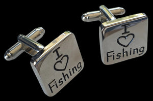 I Love Fishing Cufflinks planet retro nZ