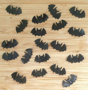 Iron On Patches - 18 Tiny Black Bats Planet Retro NZ