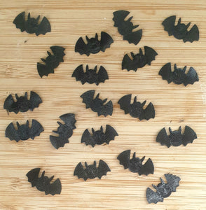 Iron On Patches - 18 Tiny Black Bats Planet Retro NZ