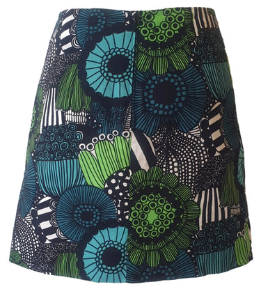 Japanese Green Blooms Mini Skirt (Extra Small) Planet Retro NZ Vintage Clothing 2