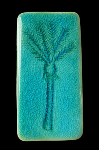 Jo Luping NZ - Nikau Palm Wall Art Pottery Tile vintage decor nz planet retro nz